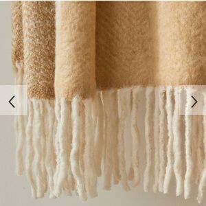West Elm Brushed Herringbone Throw almond